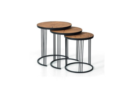 Double Set 3x Coffee table Side table Design Living room table Tables